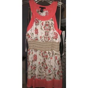 Apostrophe Dress in Coral w/ Floral pattern